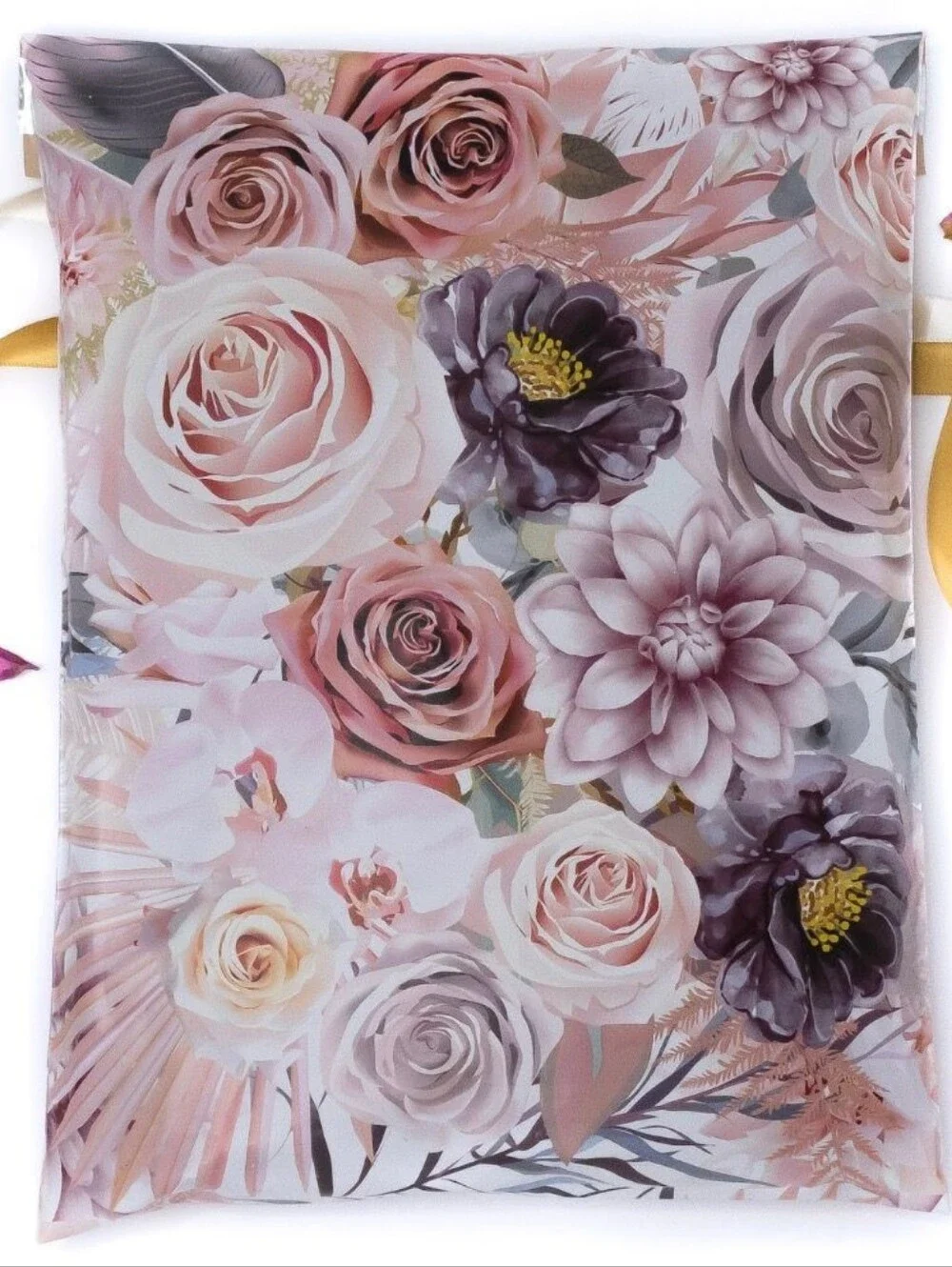 Poly Mailers Set Of 25 (10×13) + 25 Thank You Beautiful Cards Boho Floral